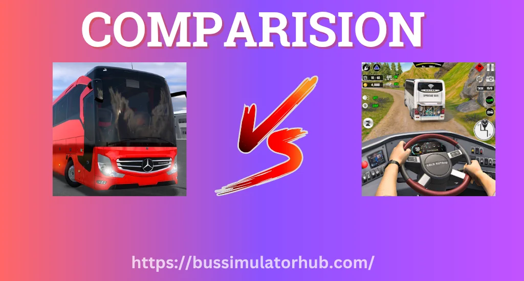 Realistic comparison of Bus Simulator Ultimate Mod APK vs Real Bus Simulator gameplay and graphics
